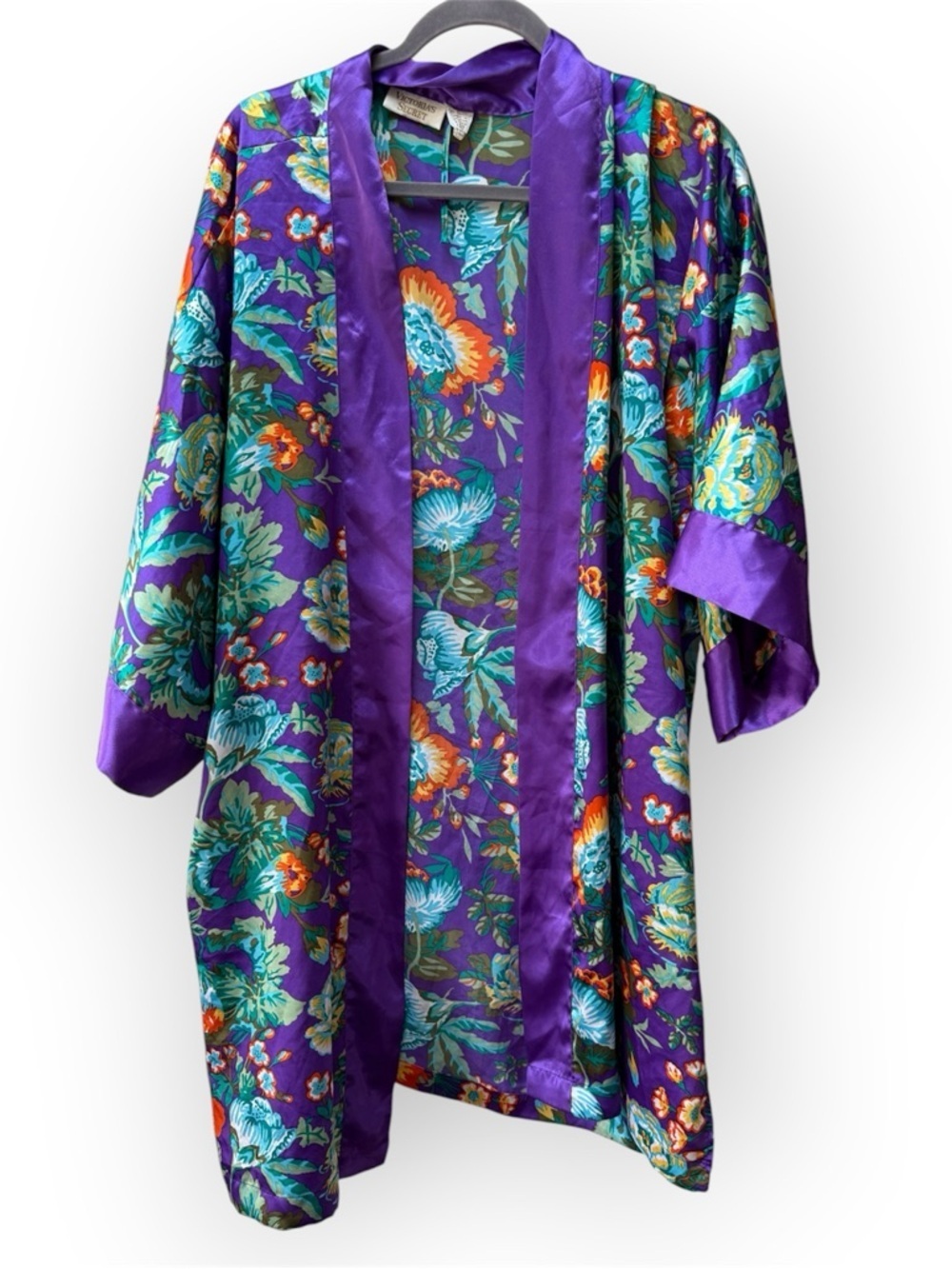 Vintage Victoria’s Secret gold label kimono style silky robe purple